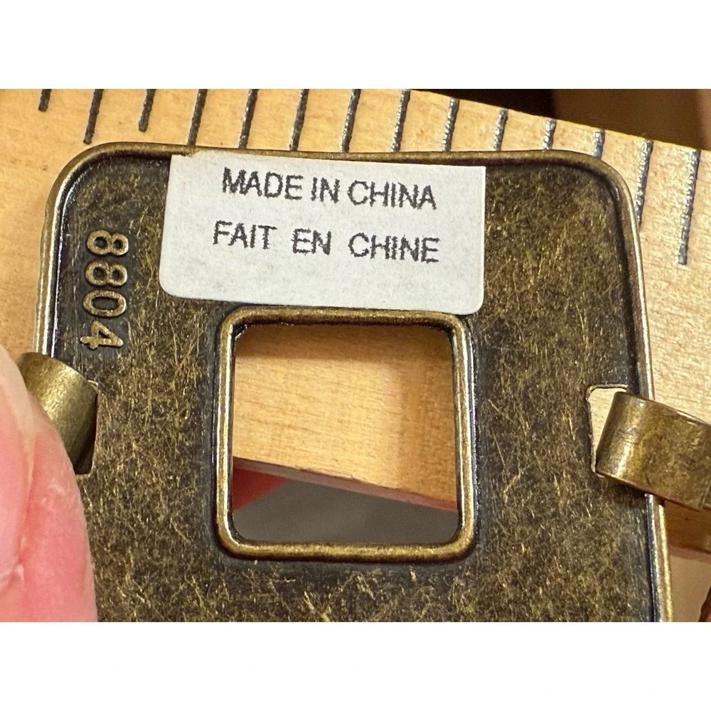 VTG metal belt Hippie BOHO Geometric hain Waist 90's YTK Gold Bronze Tone 39